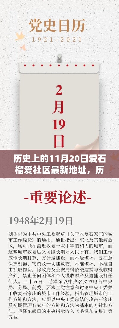 歷史上的11月20日，愛(ài)石榴愛(ài)社區(qū)最新地址大揭秘，開(kāi)啟新篇章探索之旅！