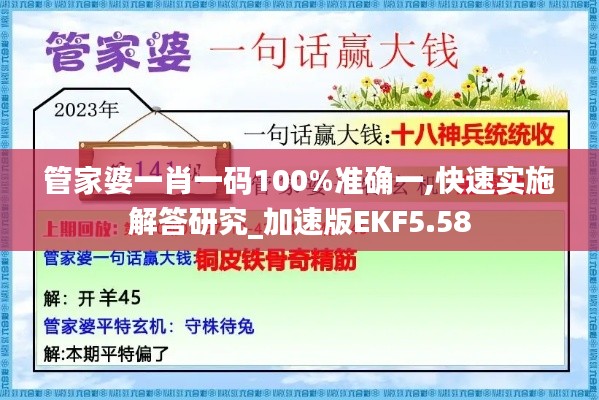 管家婆一肖一碼100%準(zhǔn)確一,快速實(shí)施解答研究_加速版EKF5.58