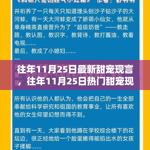 往年11月25日甜寵現(xiàn)言佳作盤(pán)點(diǎn)與深度評(píng)測(cè)