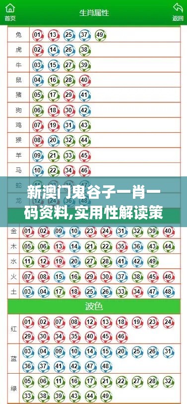 新澳門鬼谷子一肖一碼資料,實(shí)用性解讀策略_明亮版YAG13.99