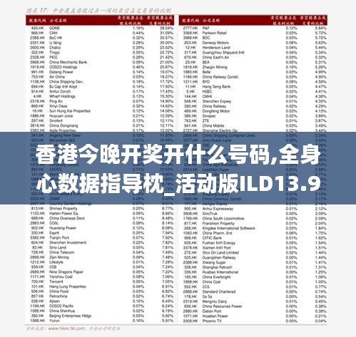 香港今晚開獎(jiǎng)開什么號(hào)碼,全身心數(shù)據(jù)指導(dǎo)枕_活動(dòng)版ILD13.91