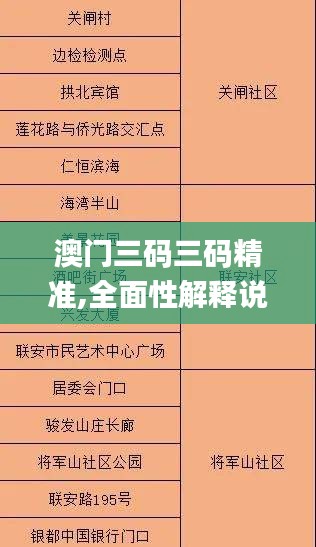 澳門三碼三碼精準,全面性解釋說明_按需版ELU13.96