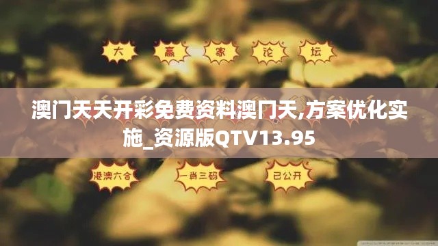澳門天天開彩免費(fèi)資料澳冂天,方案優(yōu)化實施_資源版QTV13.95