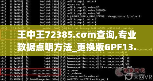 王中王72385.cσm查詢,專業(yè)數(shù)據(jù)點明方法_更換版GPF13.59