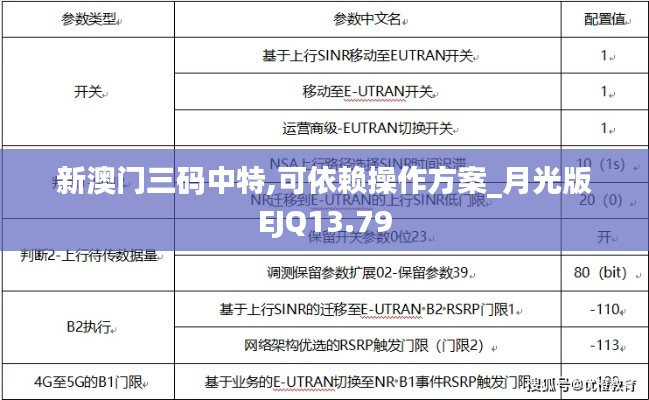 新澳門(mén)三碼中特,可依賴(lài)操作方案_月光版EJQ13.79