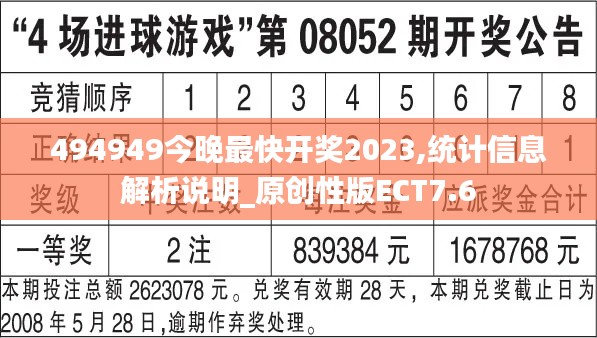 494949今晚最快開(kāi)獎(jiǎng)2023,統(tǒng)計(jì)信息解析說(shuō)明_原創(chuàng)性版ECT7.6