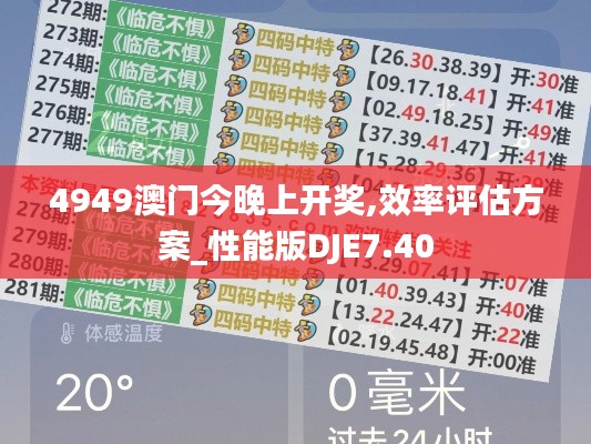 4949澳門今晚上開獎,效率評估方案_性能版DJE7.40