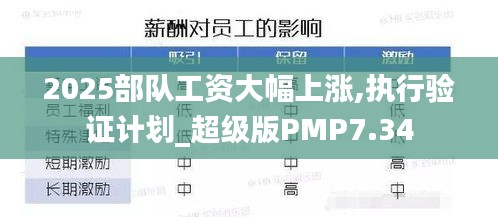 2025部隊工資大幅上漲,執(zhí)行驗證計劃_超級版PMP7.34