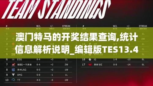 澳門特馬的開獎(jiǎng)結(jié)果查詢,統(tǒng)計(jì)信息解析說明_編輯版TES13.49