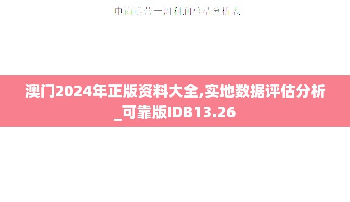 澳門2024年正版資料大全,實地數(shù)據(jù)評估分析_可靠版IDB13.26