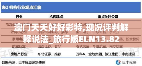 澳門天天好好彩特,現(xiàn)況評判解釋說法_旅行版ELN13.82