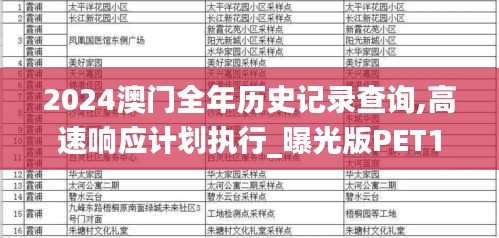 2024澳門全年歷史記錄查詢,高速響應(yīng)計劃執(zhí)行_曝光版PET13.56