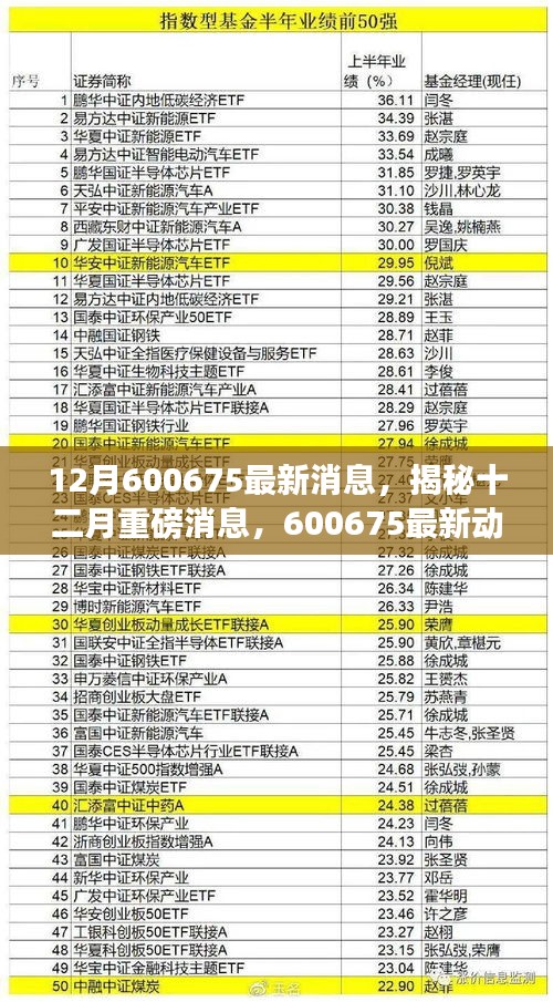揭秘重磅消息，揭秘十二月重磅消息深度解析，最新動態(tài)盡在掌握——關于代碼600675的最新消息