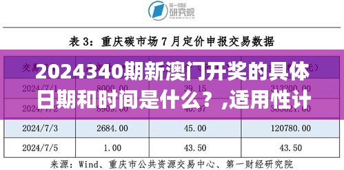 2024340期新澳門開獎的具體日期和時間是什么？,適用性計劃解讀_Premium18.241-9