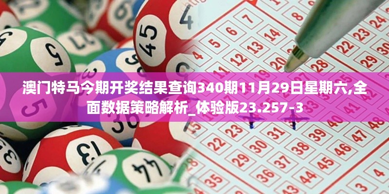 澳門特馬今期開獎結果查詢340期11月29日星期六,全面數(shù)據(jù)策略解析_體驗版23.257-3