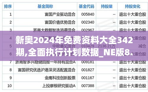 新奧2024年免費(fèi)資料大全342期,全面執(zhí)行計(jì)劃數(shù)據(jù)_NE版8.739