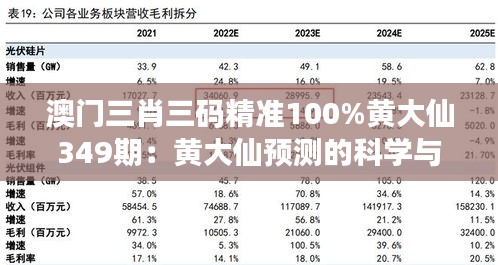 澳門三肖三碼精準(zhǔn)100%黃大仙349期：黃大仙預(yù)測的科學(xué)與直覺