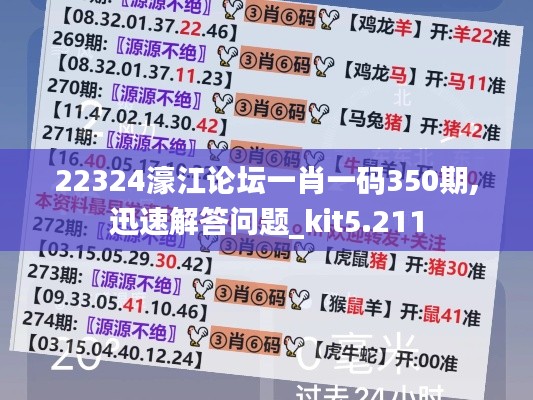 22324濠江論壇一肖一碼350期,迅速解答問(wèn)題_kit5.211