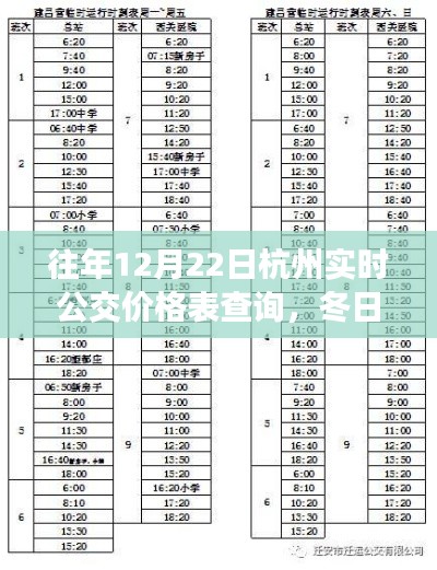 杭州冬日公交奇遇，實(shí)時(shí)公交價(jià)格表背后的暖心故事與歷年查詢匯總