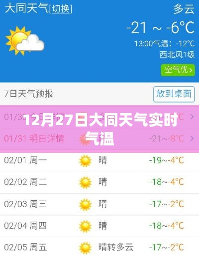 大同天氣實時氣溫查詢