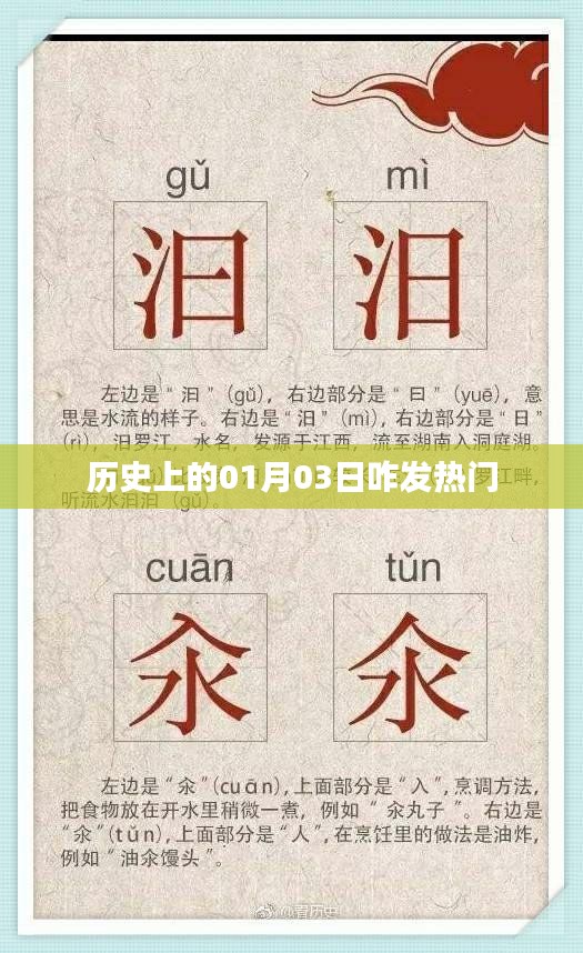 歷史上的大事件，一月三日發(fā)熱門回顧