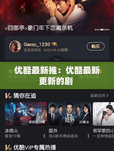 優(yōu)酷最新推：優(yōu)酷最新更新的劇 