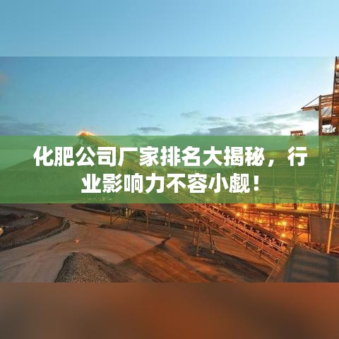 化肥公司廠家排名大揭秘，行業(yè)影響力不容小覷！