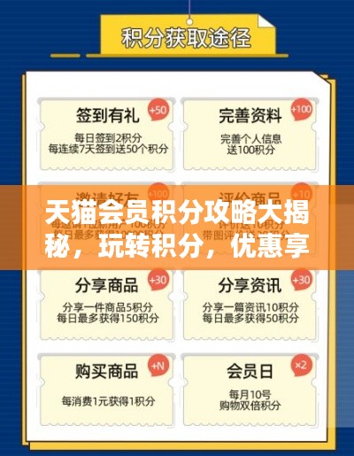 天貓會員積分攻略大揭秘，玩轉(zhuǎn)積分，優(yōu)惠享不停！