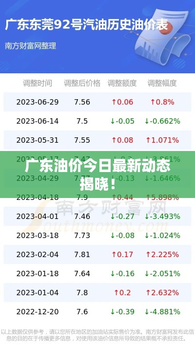 廣東油價今日最新動態(tài)揭曉！