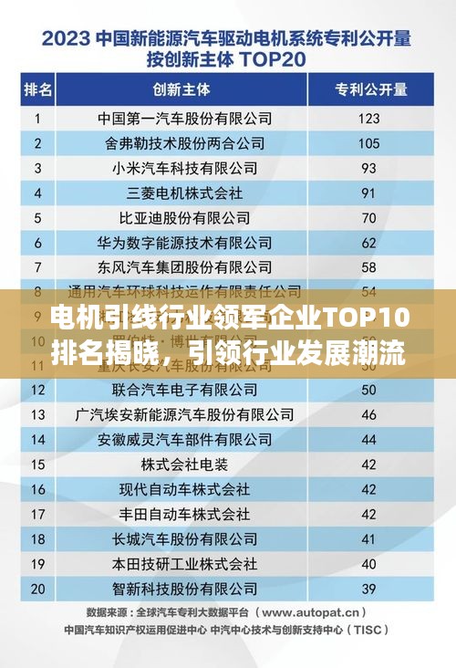 電機(jī)引線行業(yè)領(lǐng)軍企業(yè)TOP10排名揭曉，引領(lǐng)行業(yè)發(fā)展潮流