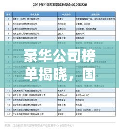 豪華公司榜單揭曉，國內(nèi)頂級企業(yè)排名榜單！
