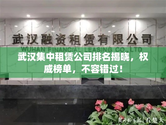 武漢集中租賃公司排名揭曉，權(quán)威榜單，不容錯(cuò)過！