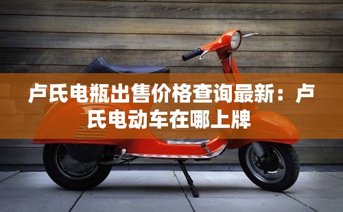盧氏電瓶出售價(jià)格查詢最新：盧氏電動車在哪上牌 