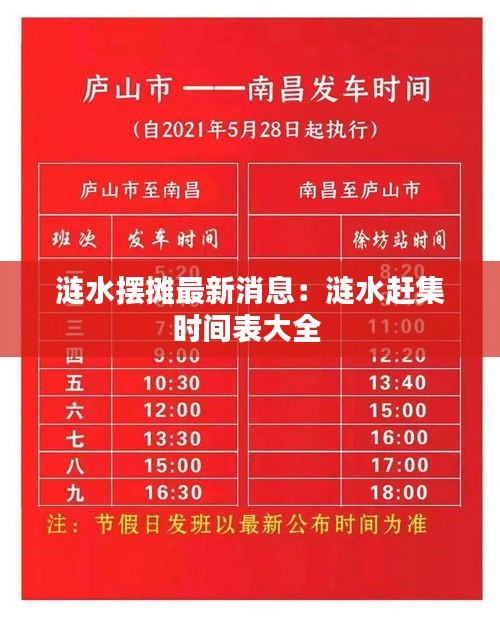 漣水?dāng)[攤最新消息：漣水趕集時(shí)間表大全 