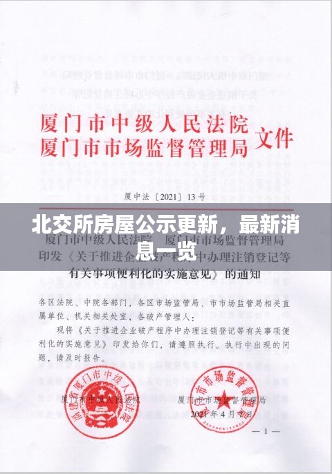 北交所房屋公示更新，最新消息一覽