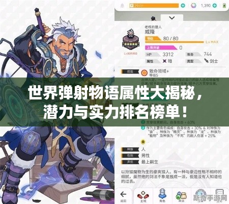 世界彈射物語屬性大揭秘，潛力與實力排名榜單！