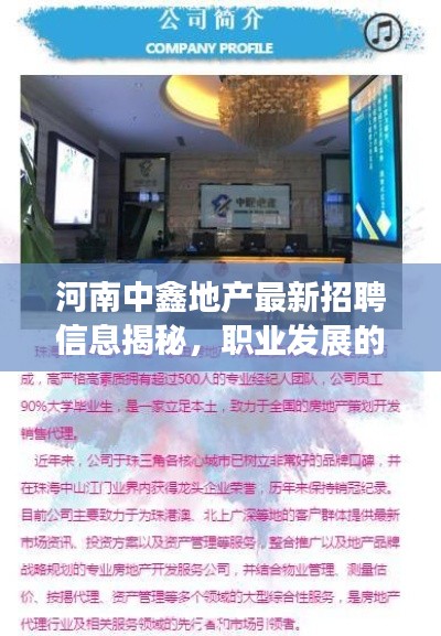 河南中鑫地產(chǎn)最新招聘信息揭秘，職業(yè)發(fā)展的理想新天地