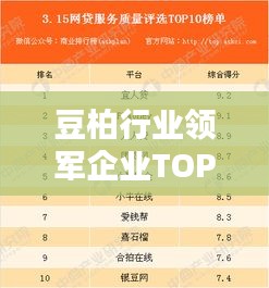 豆柏行業(yè)領(lǐng)軍企業(yè)TOP10全景解析