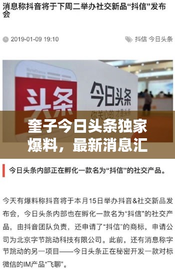 奎子今日頭條獨(dú)家爆料，最新消息匯總