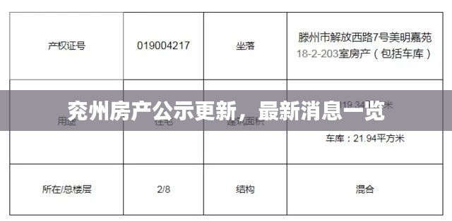 兗州房產(chǎn)公示更新，最新消息一覽