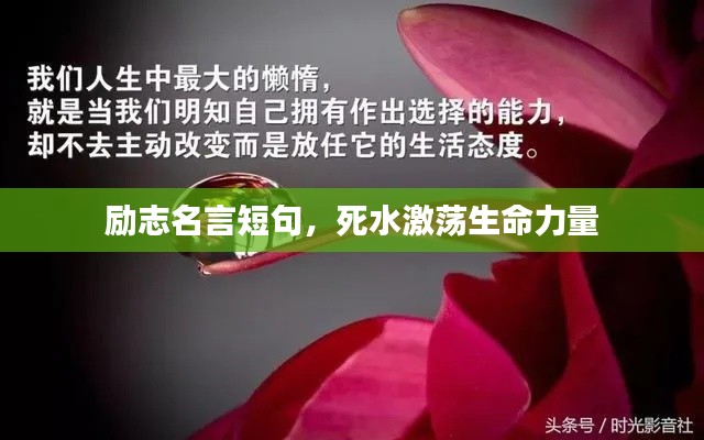 勵志名言短句，死水激蕩生命力量
