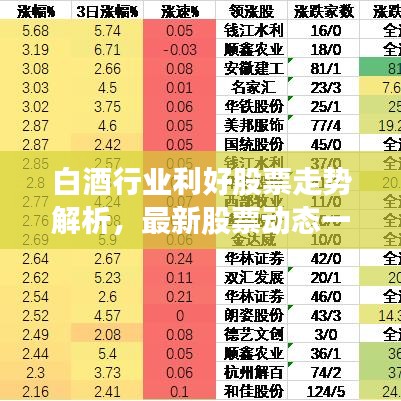 白酒行業(yè)利好股票走勢(shì)解析，最新股票動(dòng)態(tài)一網(wǎng)打盡！