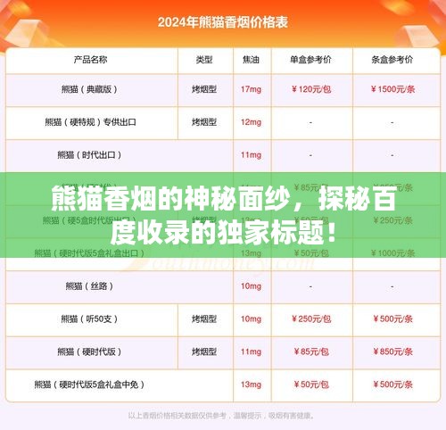 熊貓香煙的神秘面紗，探秘百度收錄的獨(dú)家標(biāo)題！