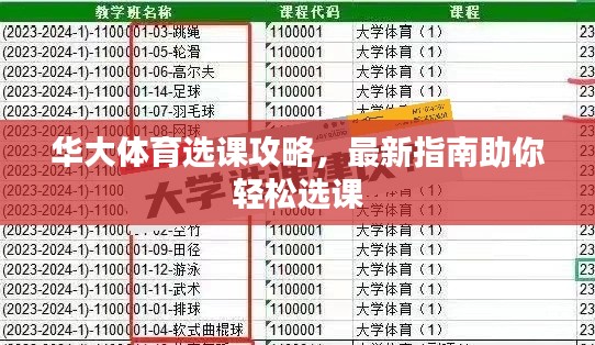 華大體育選課攻略，最新指南助你輕松選課