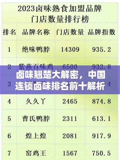 鹵味翹楚大解密，中國(guó)連鎖鹵味排名前十解析
