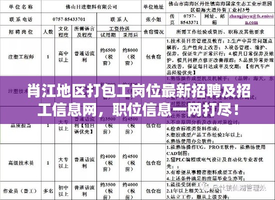 肖江地區(qū)打包工崗位最新招聘及招工信息網(wǎng)，職位信息一網(wǎng)打盡！