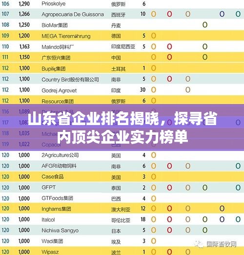 山東省企業(yè)排名揭曉，探尋省內(nèi)頂尖企業(yè)實(shí)力榜單