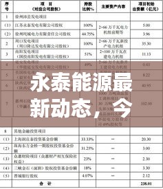 永泰能源最新動態(tài)，今日新聞報道更新匯總