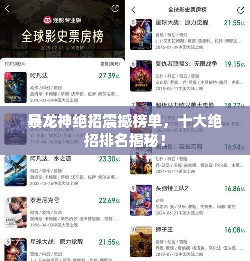 暴龍神絕招震撼榜單，十大絕招排名揭秘！