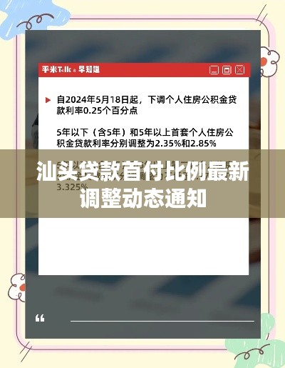 汕頭貸款首付比例最新調(diào)整動(dòng)態(tài)通知